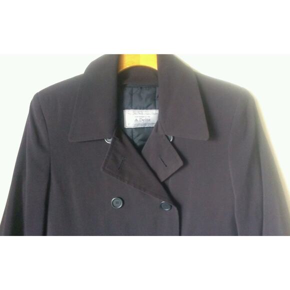 Delta Collection Uniform Long Heavy Coat Black Women's sz 2P - Picture 2 of 9